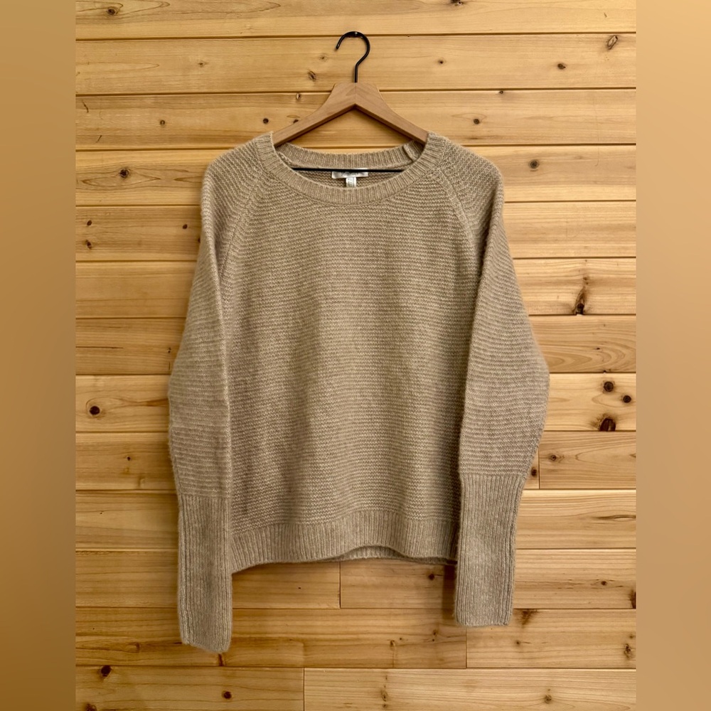 MaxMara Large Cashmere Silk Satrapo Rib Knit Trim Cozy Soft Sweater Luxury